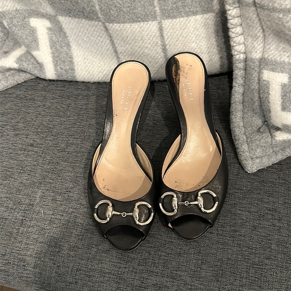 Gucci kitten heel black size 36 women's shoe